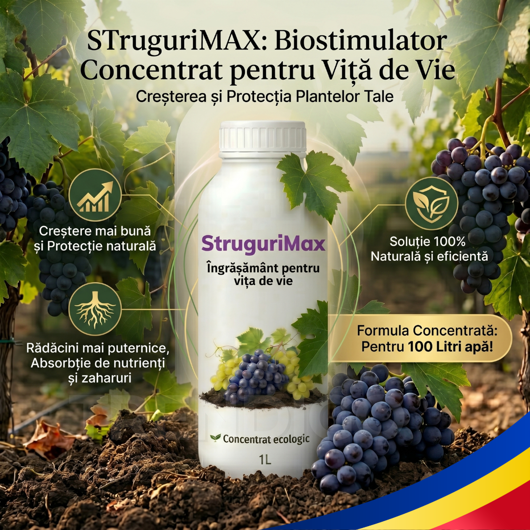 StruguriMAX- Stimulator pentru creșterea și protecția viței de vie 1 LITRU