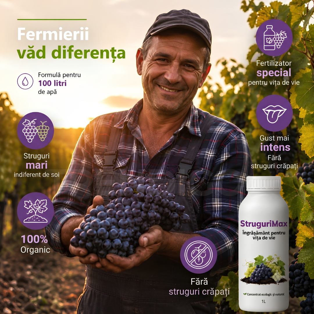 StruguriMAX- Stimulator pentru creșterea și protecția viței de vie 1 LITRU