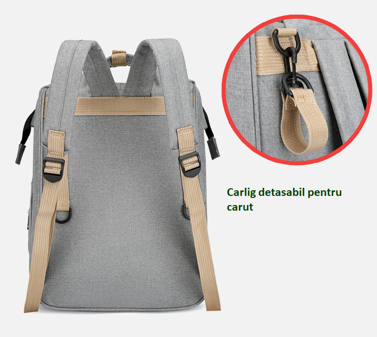 Rucsac cu patut extensibil,3 in 1,pentru mamici-multifunctional