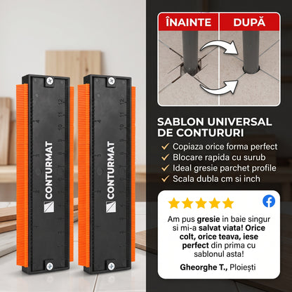Sablonul Contur PRO - pentru măsurat la colțuri, plinte, țevi