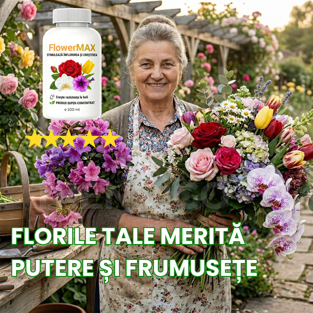 FlowerMAX- Stimulator si protector 2 in 1 concentrat, pentru flori- 100ml